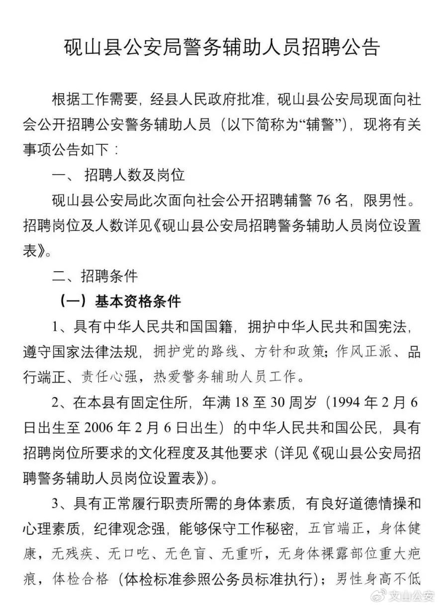 屏山县公安局最新招聘公告解析